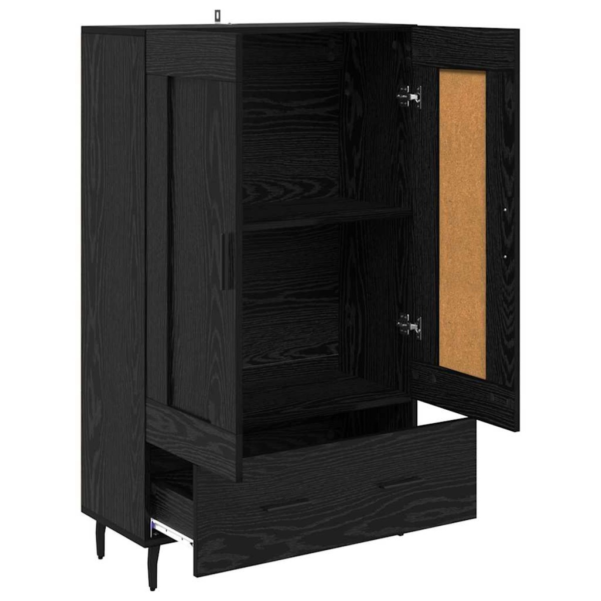 vidaXL Highboard Μαύρη Οξυά 69,5 x 31 x 115 εκ. Επεξεργασμένο Ξύλο