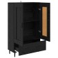 vidaXL Highboard Μαύρη Οξυά 69,5 x 31 x 115 εκ. Επεξεργασμένο Ξύλο