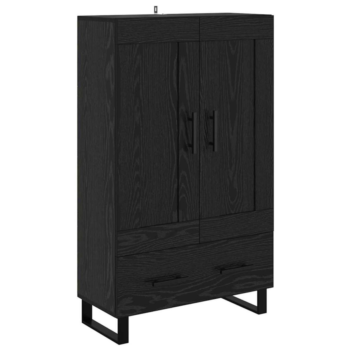 vidaXL Highboard Μαύρη Οξυά 69,5 x 31 x 115 εκ. Επεξεργασμένο Ξύλο