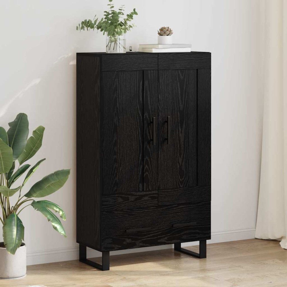 vidaXL Highboard Μαύρη Οξυά 69,5 x 31 x 115 εκ. Επεξεργασμένο Ξύλο