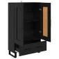 vidaXL Highboard Μαύρη Οξυά 69,5 x 31 x 115 εκ. Επεξεργασμένο Ξύλο