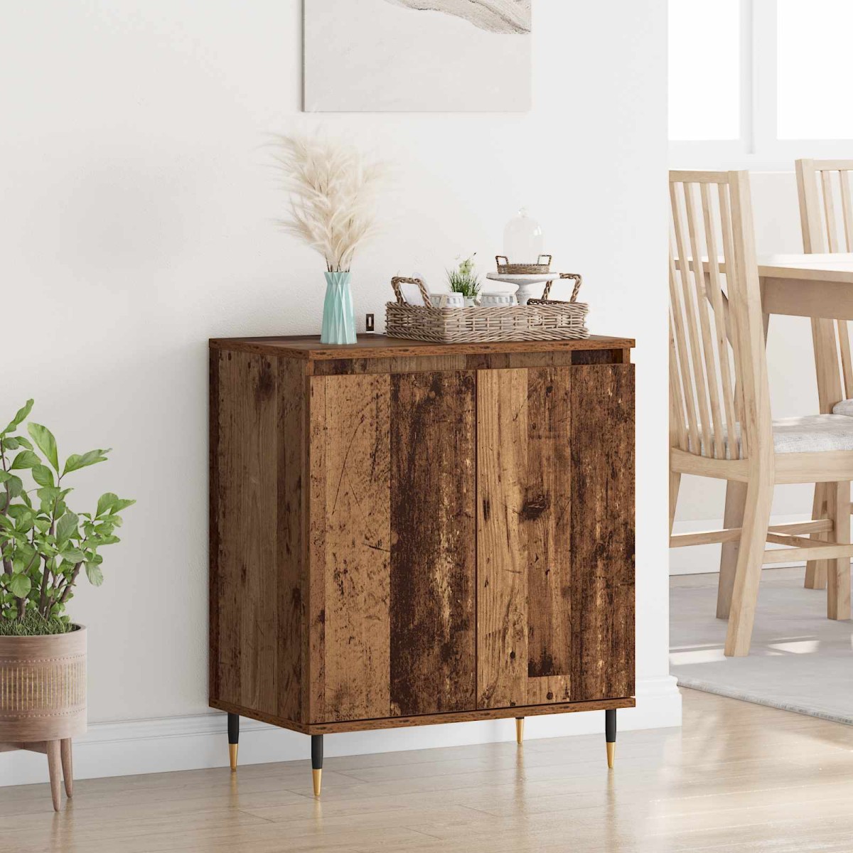 vidaXL Πλαϊνό γραφείο Παλιό Ξύλο 60 x 35 x 70 cm Επεξεργασμένο Ξύλο