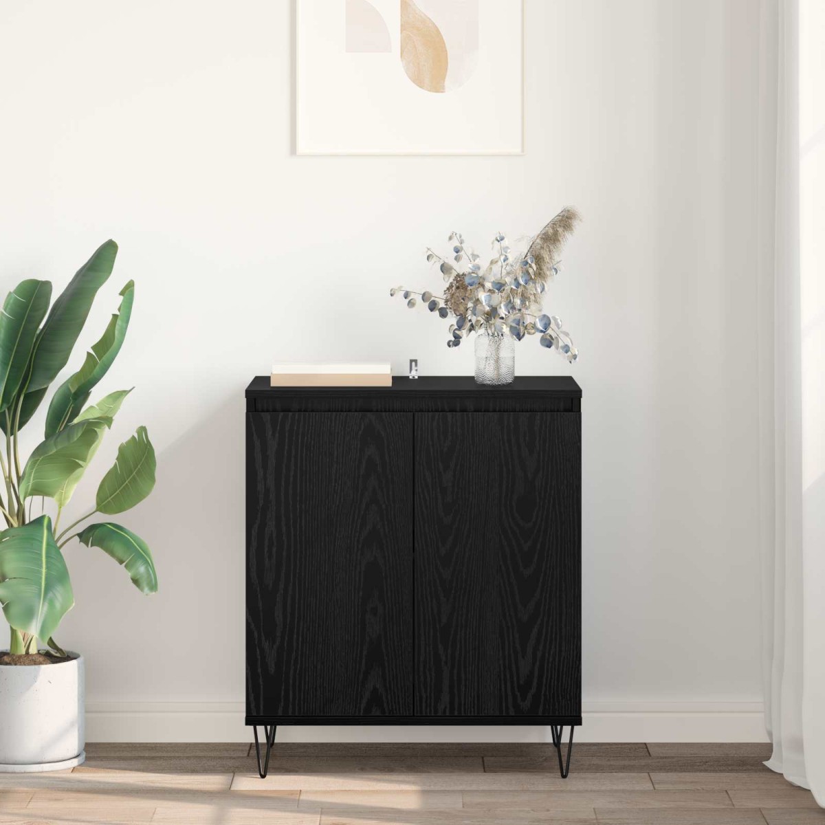 vidaXL Πλαϊνό γραφείο Μαύρη Οξυά 60 x 35 x 70 cm Επεξεργασμένο Ξύλο