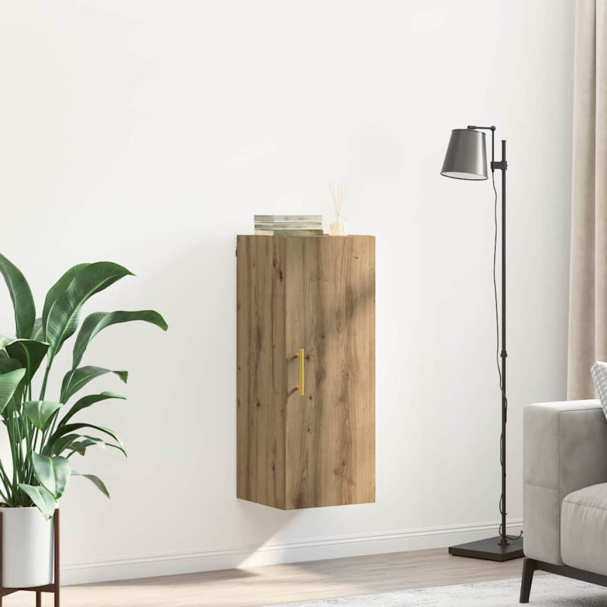 vidaXL Επιτοίχιο ντουλάπι Artisan Oak 34,5 x 34 x 90 εκ.