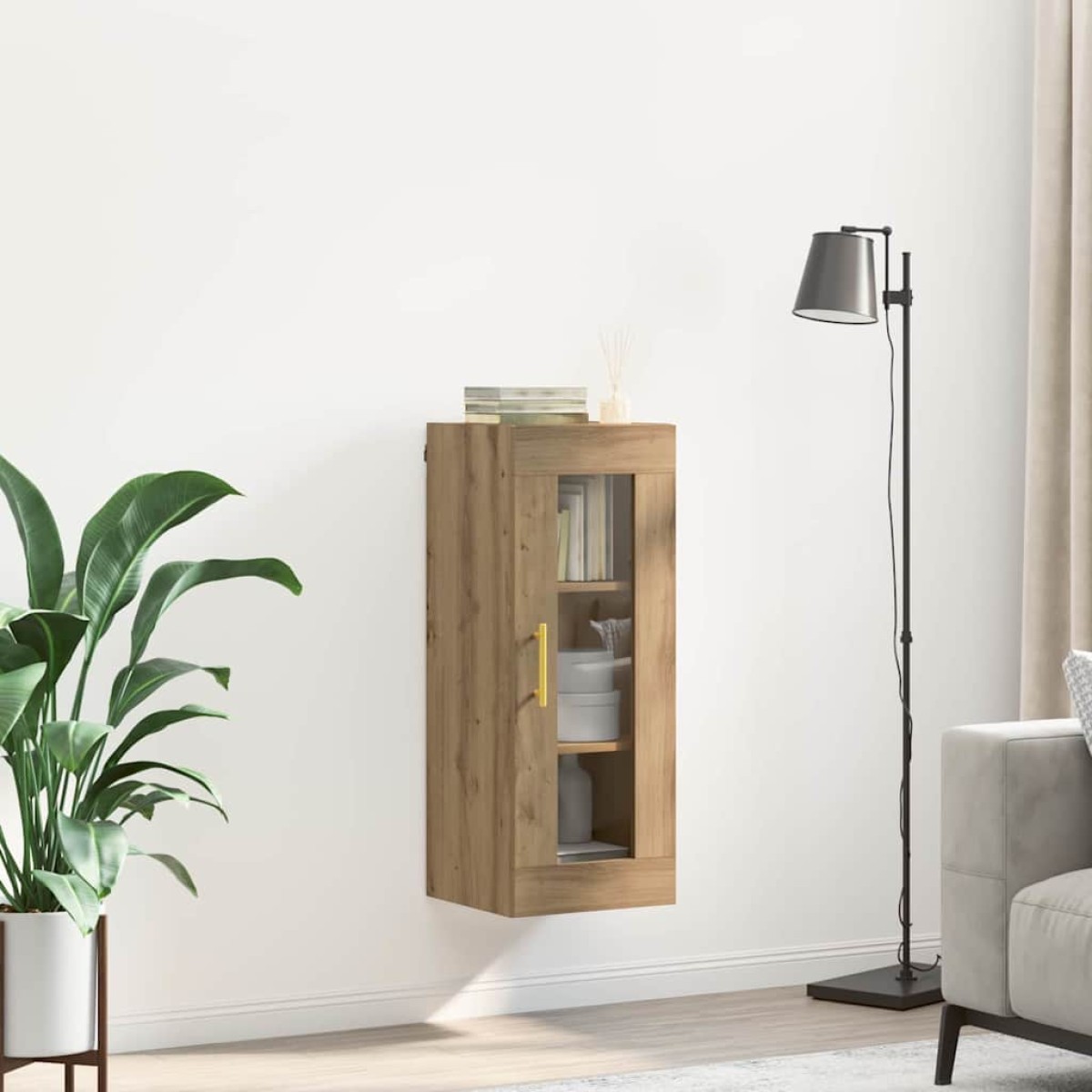 vidaXL Επιτοίχιο ντουλάπι Artisan Oak 34,5 x 34 x 90 εκ.