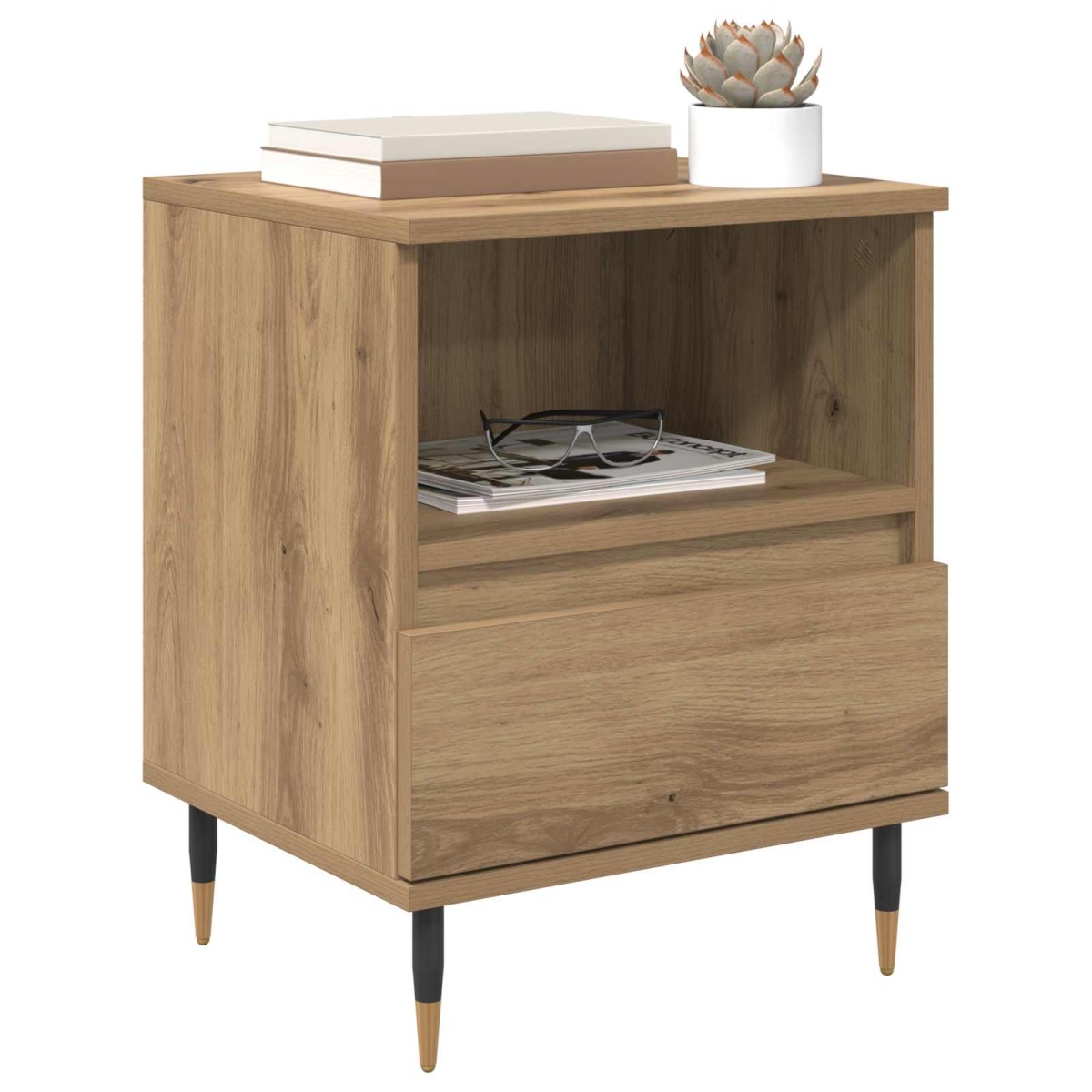vidaXL Κομοδίνο Artisan Oak 40 x 35 x 50 εκ. Επεξεργασμένο Ξύλο