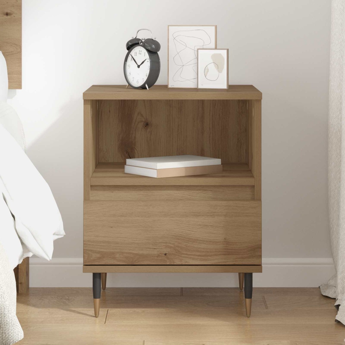 vidaXL Κομοδίνο Artisan Oak 40 x 35 x 50 εκ. Επεξεργασμένο Ξύλο