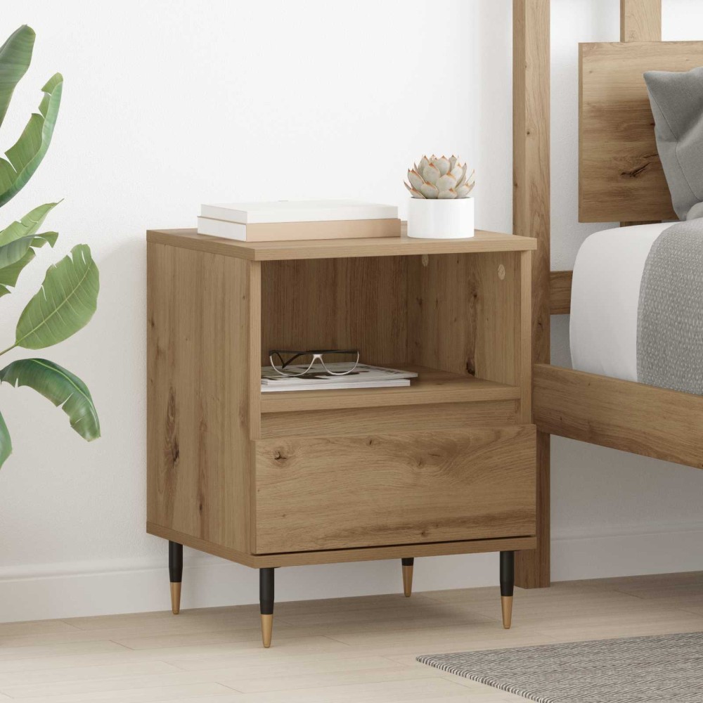 vidaXL Κομοδίνο 2 τεμ. Artisan Oak 40 x 35 x 50 εκ. Επεξεργασμένο Ξύλο