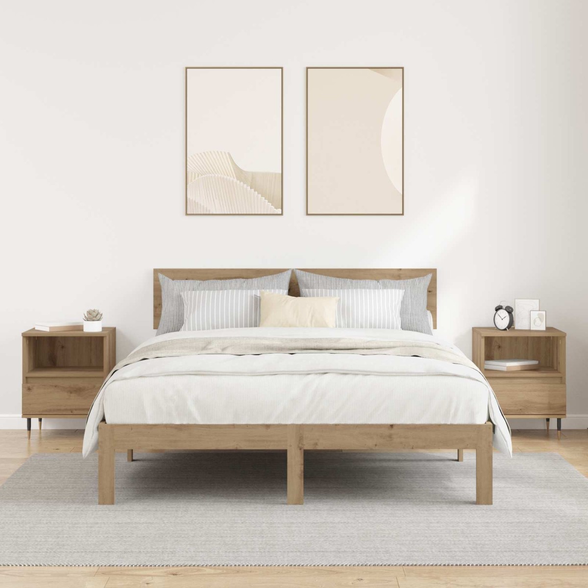 vidaXL Κομοδίνο 2 τεμ. Artisan Oak 40 x 35 x 50 εκ. Επεξεργασμένο Ξύλο