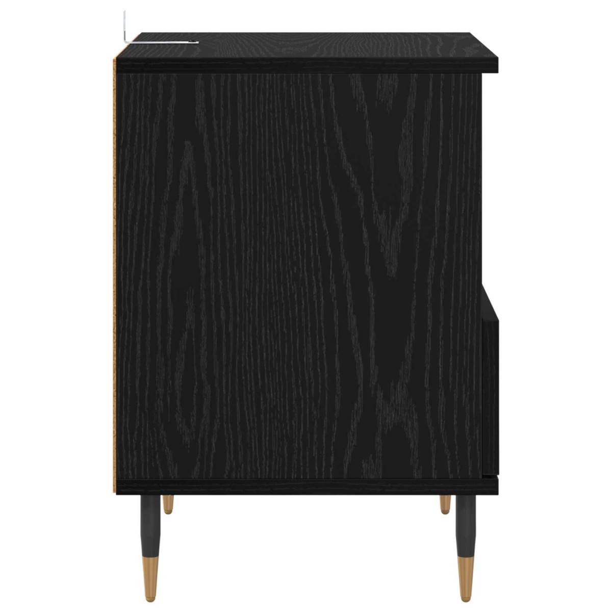 vidaXL Κομοδίνο Μαύρη Οξυά 40 x 35 x 50 εκ. Επεξεργασμένο Ξύλο