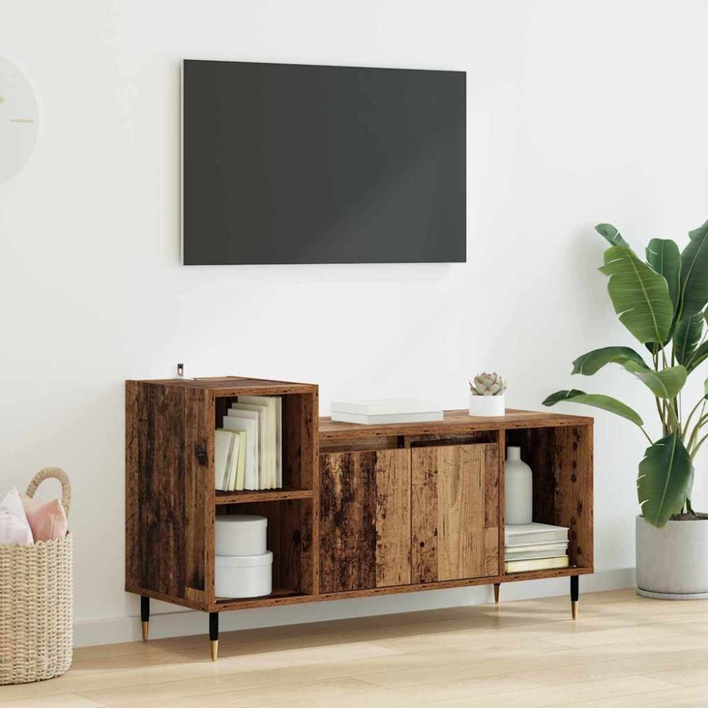 vidaXL Ντουλάπι TV 100 x 35 x 55 εκ Παλιό Ξύλο Επεξεργασμένο Ξύλο