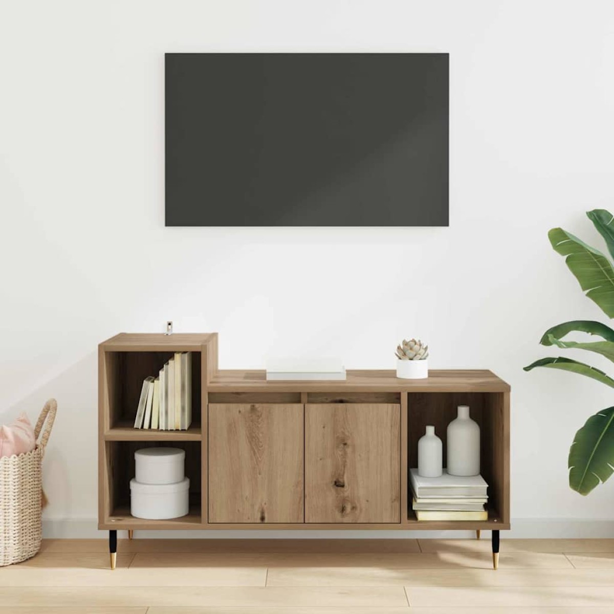 vidaXL Ντουλάπι TV 100 x 35 x 55 εκ Artisan Oak Επεξεργασμένο Ξύλο