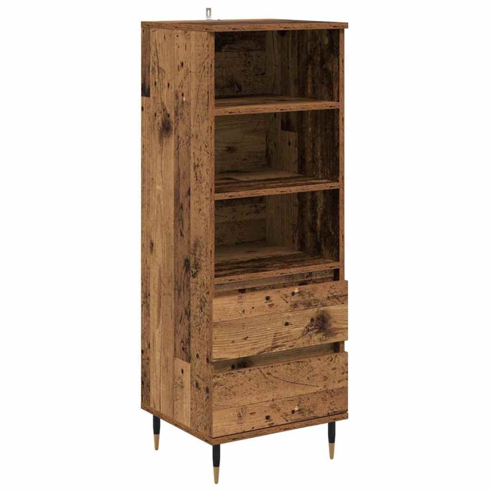 vidaXL Highboard Παλιό Ξύλο 40 x 36 x 110 εκ. Επεξεργασμένο Ξύλο