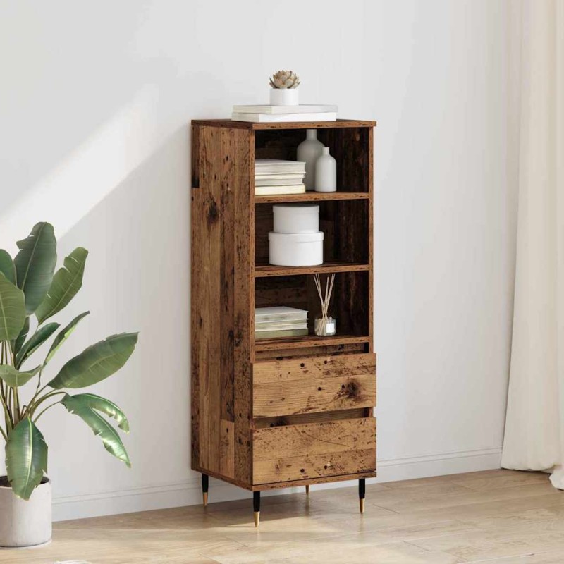 vidaXL Highboard Παλιό Ξύλο 40 x 36 x 110 εκ. Επεξεργασμένο Ξύλο