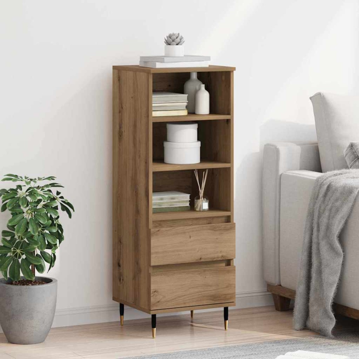 vidaXL Highboard Artisan Oak 40 x 36 x 110 εκ. Επεξεργασμένο Ξύλο