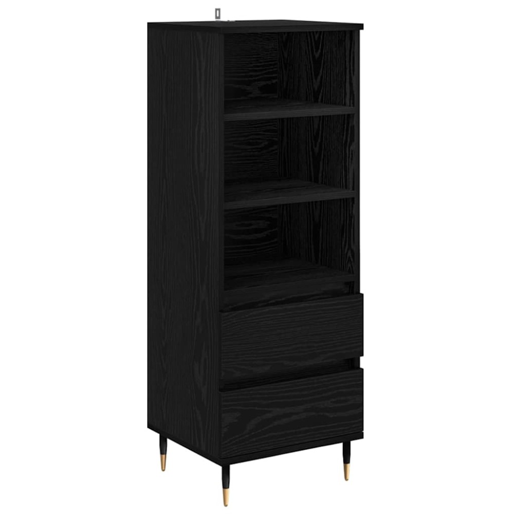 vidaXL Highboard Μαύρη Οξυά 40 x 36 x 110 εκ. Επεξεργασμένο Ξύλο