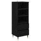 vidaXL Highboard Μαύρη Οξυά 40 x 36 x 110 εκ. Επεξεργασμένο Ξύλο