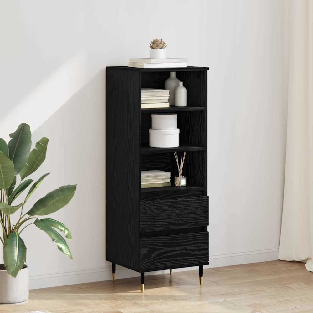 vidaXL Highboard Μαύρη Οξυά 40 x 36 x 110 εκ. Επεξεργασμένο Ξύλο