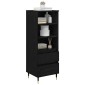 vidaXL Highboard Μαύρη Οξυά 40 x 36 x 110 εκ. Επεξεργασμένο Ξύλο