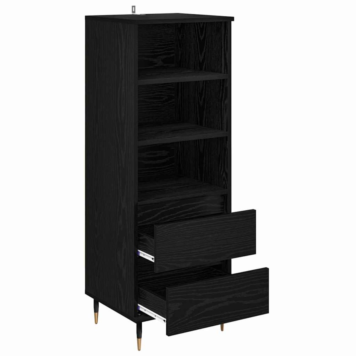 vidaXL Highboard Μαύρη Οξυά 40 x 36 x 110 εκ. Επεξεργασμένο Ξύλο