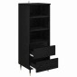 vidaXL Highboard Μαύρη Οξυά 40 x 36 x 110 εκ. Επεξεργασμένο Ξύλο