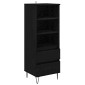 vidaXL Highboard Μαύρη Οξυά 40 x 36 x 110 εκ. Επεξεργασμένο Ξύλο