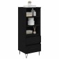 vidaXL Highboard Μαύρη Οξυά 40 x 36 x 110 εκ. Επεξεργασμένο Ξύλο