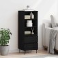 vidaXL Highboard Μαύρη Οξυά 40 x 36 x 110 εκ. Επεξεργασμένο Ξύλο