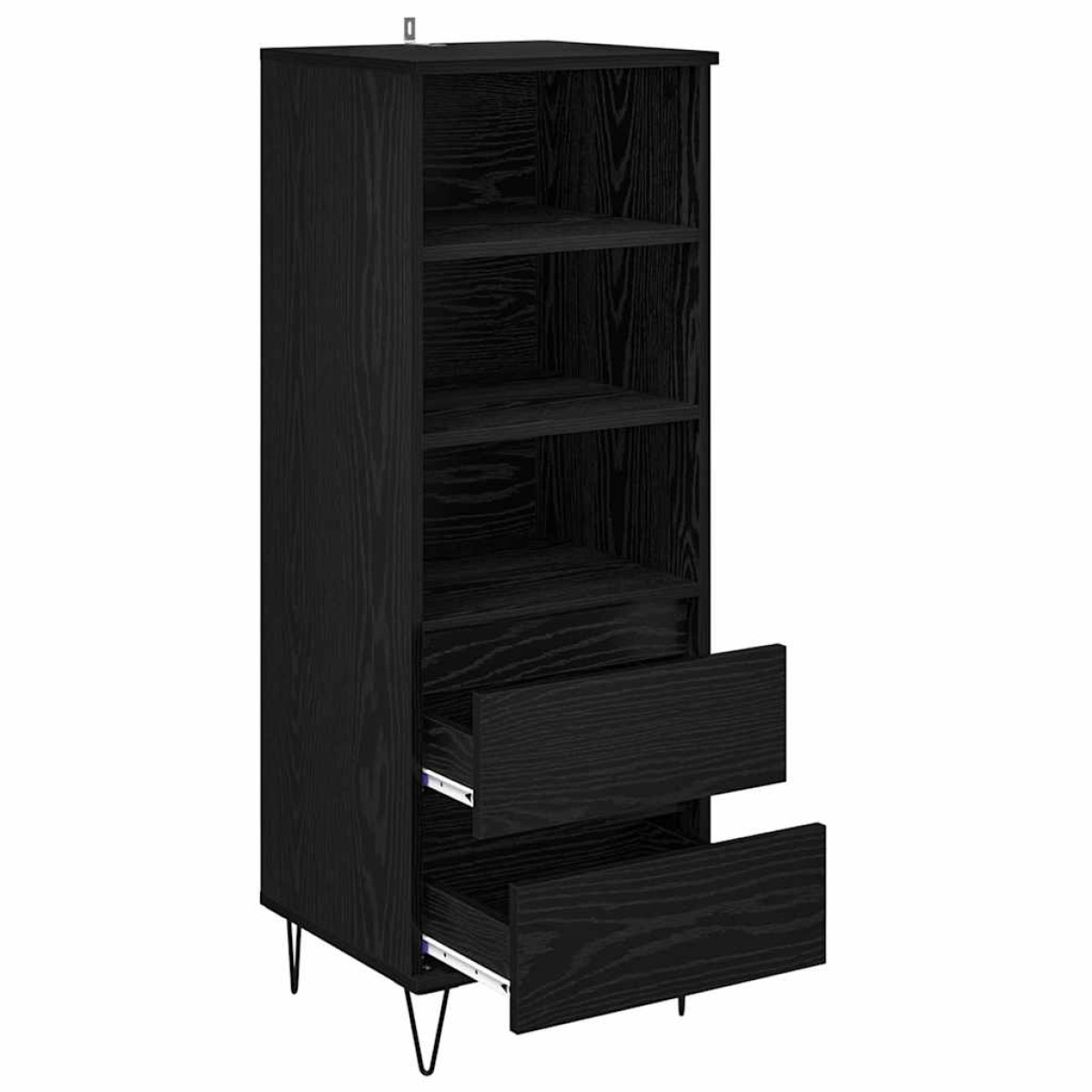 vidaXL Highboard Μαύρη Οξυά 40 x 36 x 110 εκ. Επεξεργασμένο Ξύλο