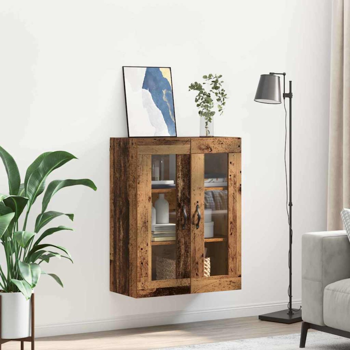 vidaXL Επιτοίχιο ντουλάπι Παλιό Ξύλο 69,5 x 34 x 90 εκ.