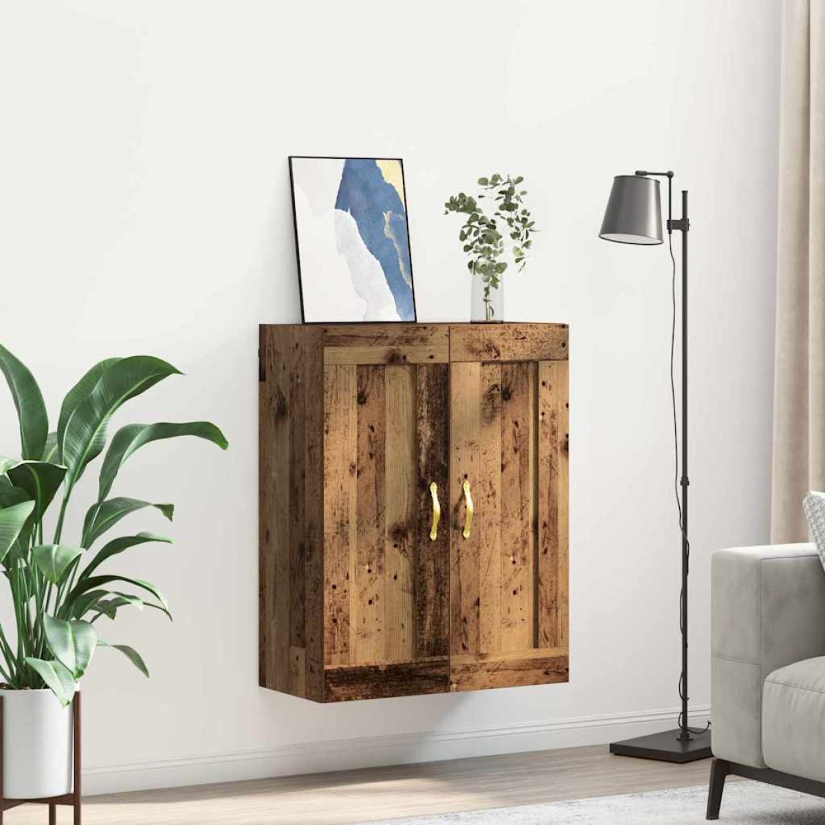 vidaXL Επιτοίχιο ντουλάπι Παλιό Ξύλο 69,5 x 34 x 90 εκ.