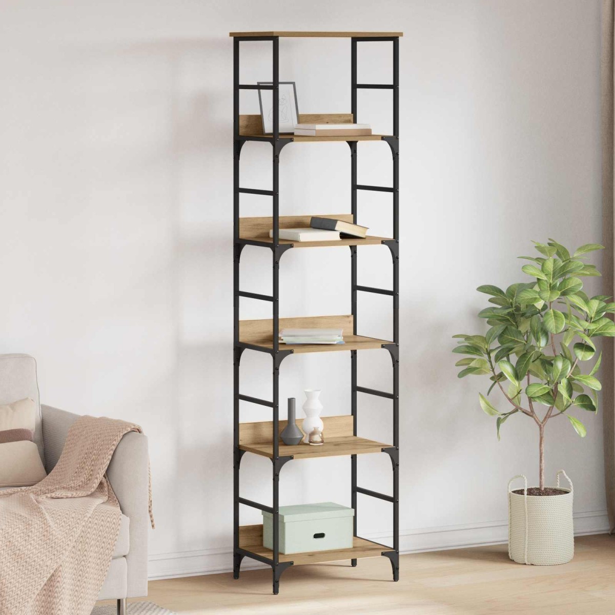 vidaXL Ράφι Βιβλίων 5 επιπέδων 50 x 33 x 188,5 εκ Επεξεργασμένο Ξύλο