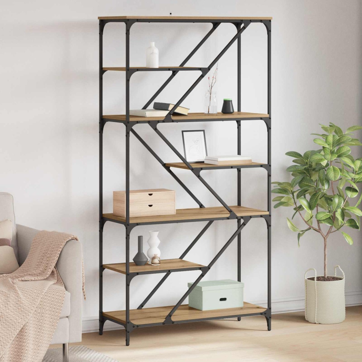 vidaXL Ράφι Βιβλίων 9 επίπεδα 91 x 36 x 176 εκ Επεξεργασμένο Ξύλο