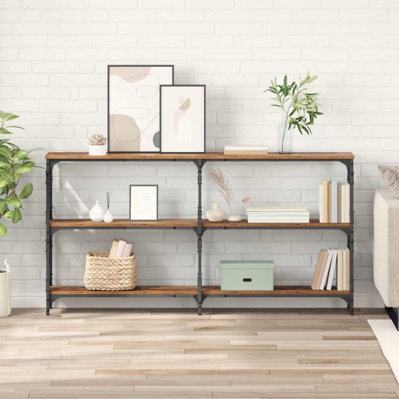 vidaXL Τραπέζι κονσόλας Παλιό ξύλο 156 x 28 x 80,5 εκ.