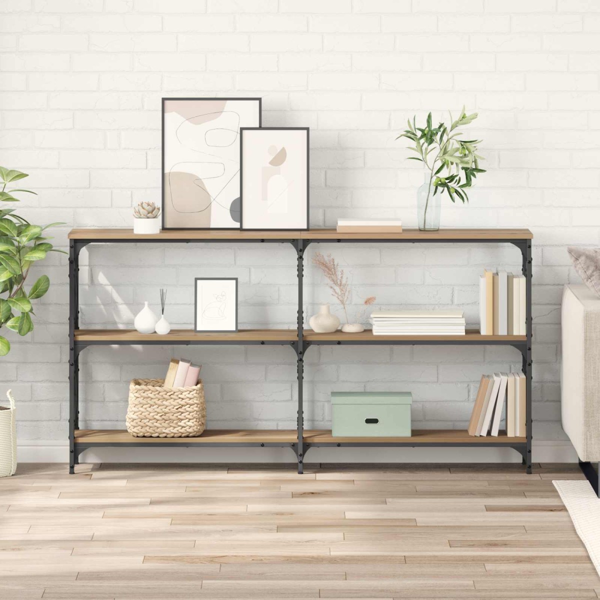 vidaXL Τραπέζι κονσόλας Artisan Oak 156 x 28 x 80,5 εκ.