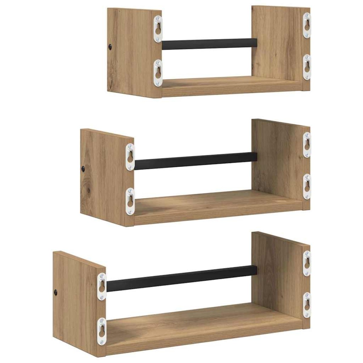 vidaXL Σετ ραφιών τοίχου 3 τμχ. Artisan Oak 40x16x14εκ.