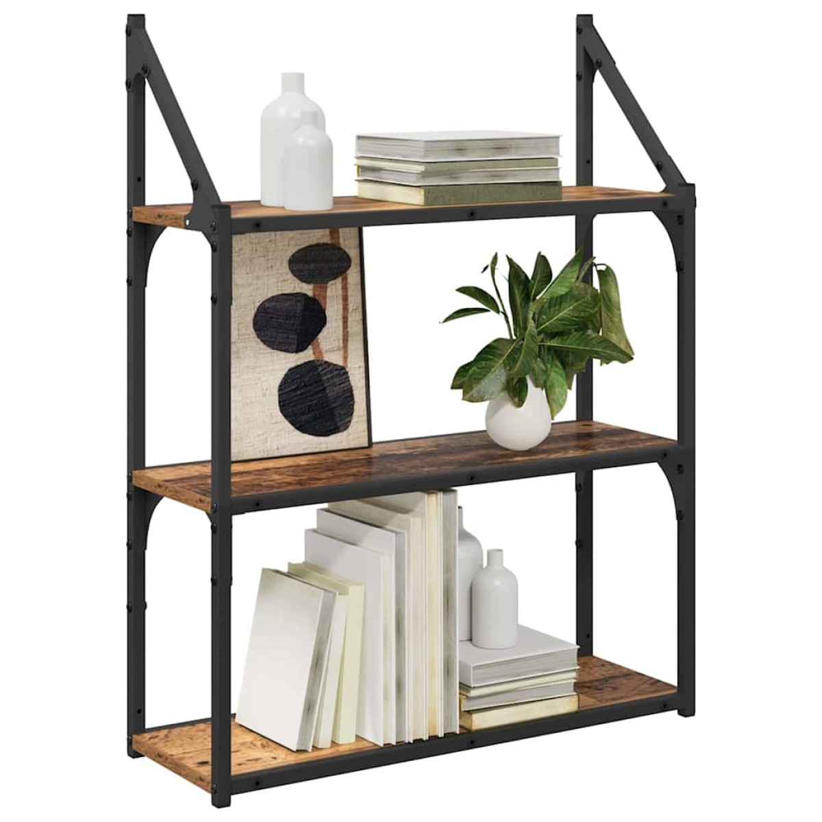 vidaXL Ράφι Τοίχου Επιτοίχιο Παλιό Ξύλο 60 x 21 x 78,5 cm