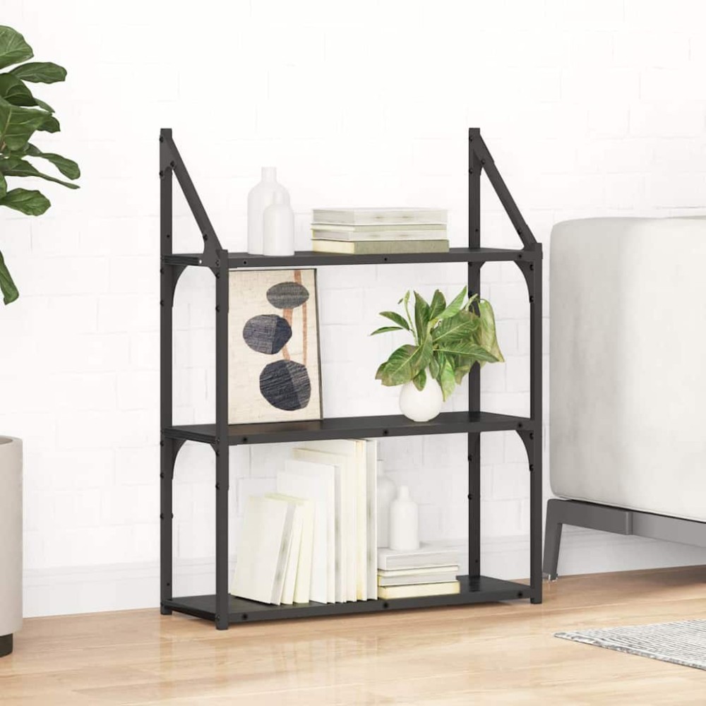 vidaXL Ράφι Τοίχου Επιτοίχιο Μαύρη Οξυά 60 x 21 x 78,5 cm