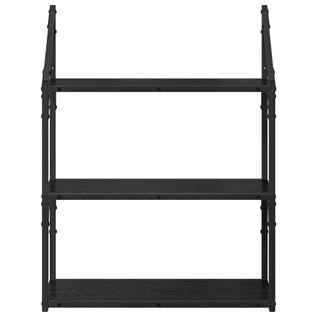 vidaXL Ράφι Τοίχου Επιτοίχιο Μαύρη Οξυά 60 x 21 x 78,5 cm