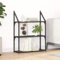 vidaXL Ράφι Τοίχου Επιτοίχιο Μαύρη Οξυά 60 x 21 x 78,5 cm