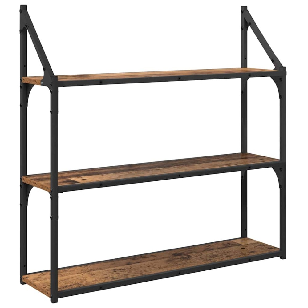 vidaXL Ράφι Τοίχου Επιτοίχιο Παλιό Ξύλο 80 x 21 x 78,5 cm
