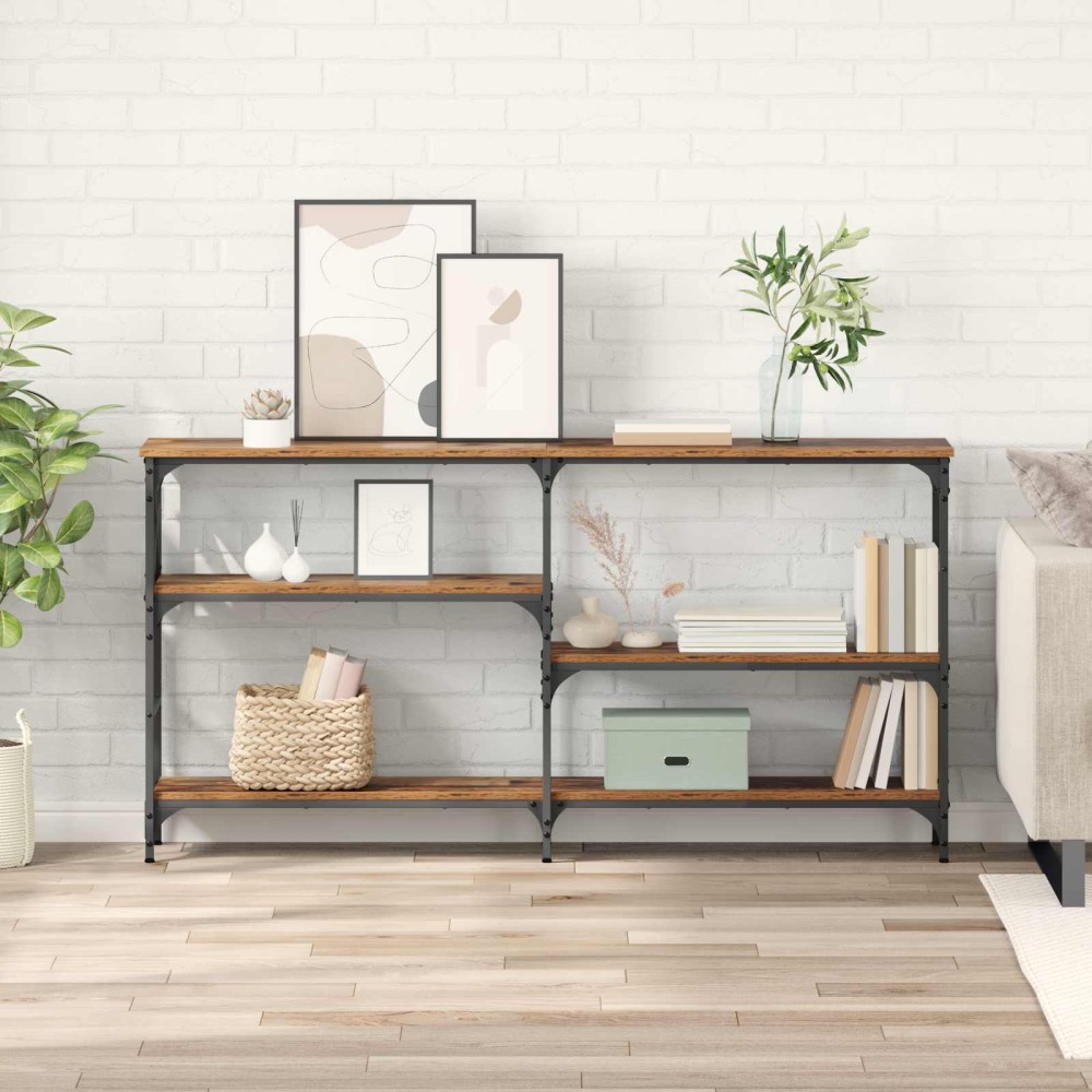 vidaXL Τραπέζι κονσόλας Παλιό ξύλο 150 x 29 x 76,5 εκ