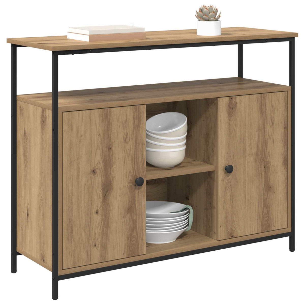 vidaXL Πλαϊνό γραφείο Artisan Oak 100 x 35 x 80 εκ. Επεξεργασμένο Ξύλο