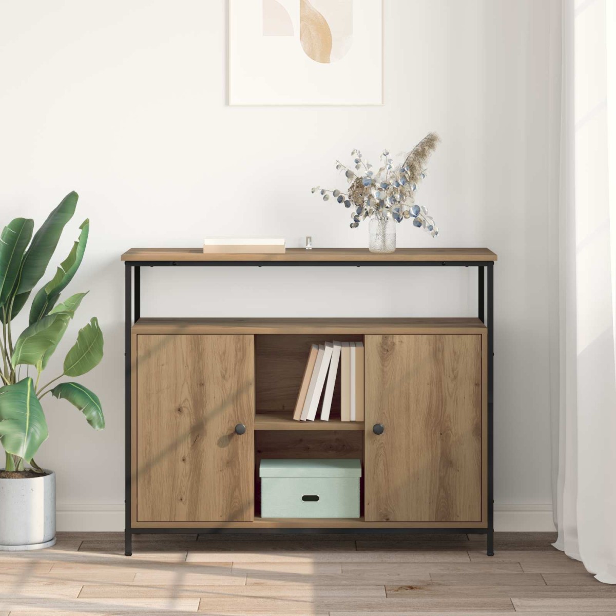 vidaXL Πλαϊνό γραφείο Artisan Oak 100 x 35 x 80 εκ. Επεξεργασμένο Ξύλο