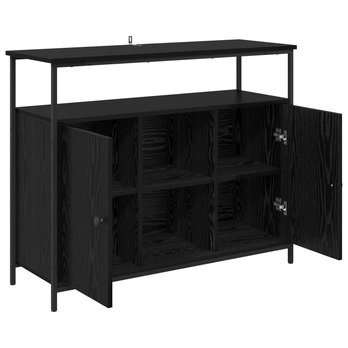 vidaXL Πλαϊνό γραφείο Μαύρη Οξυά 100 x 35 x 80 εκ. Επεξεργασμένο Ξύλο