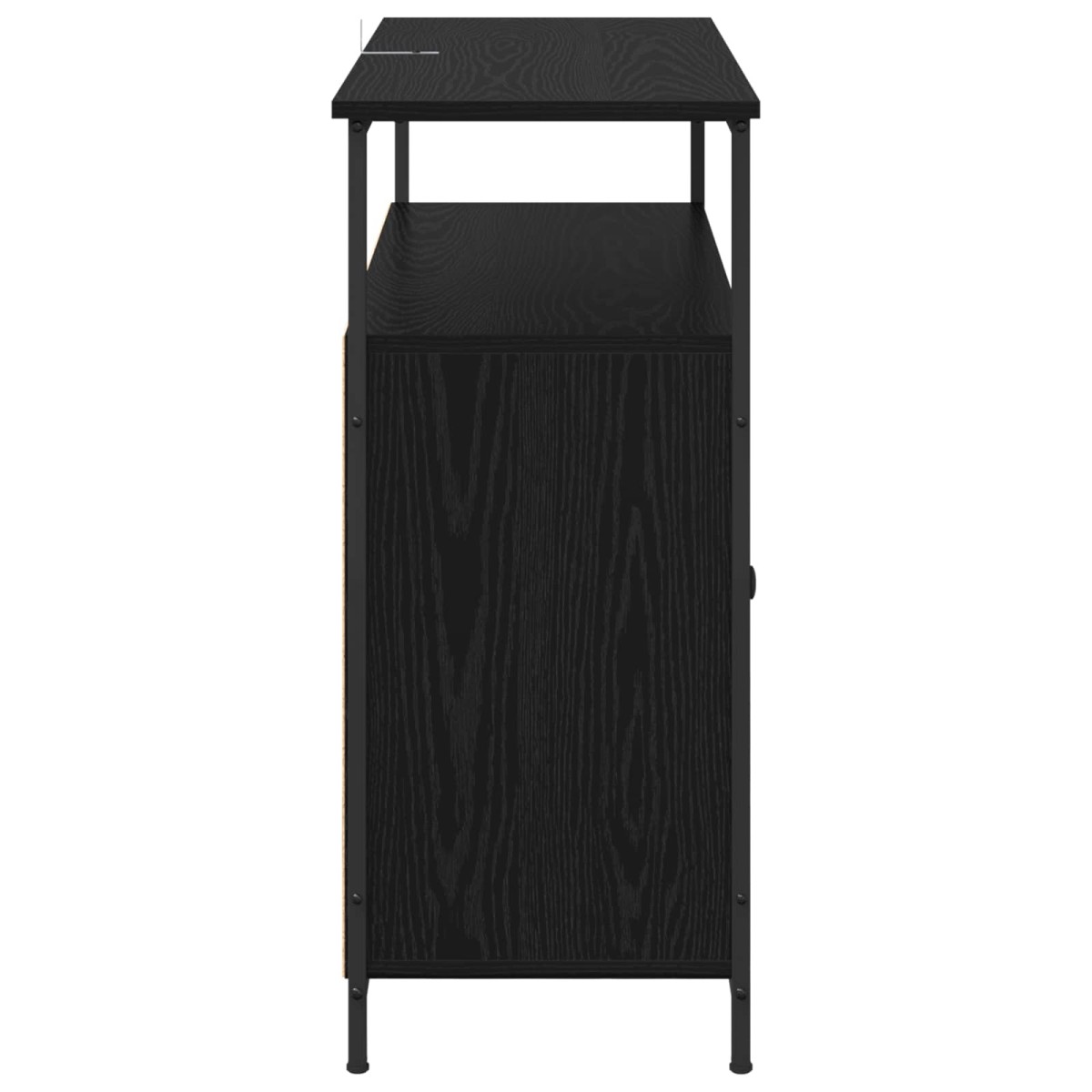 vidaXL Πλαϊνό γραφείο Μαύρη Οξυά 100 x 35 x 80 εκ. Επεξεργασμένο Ξύλο