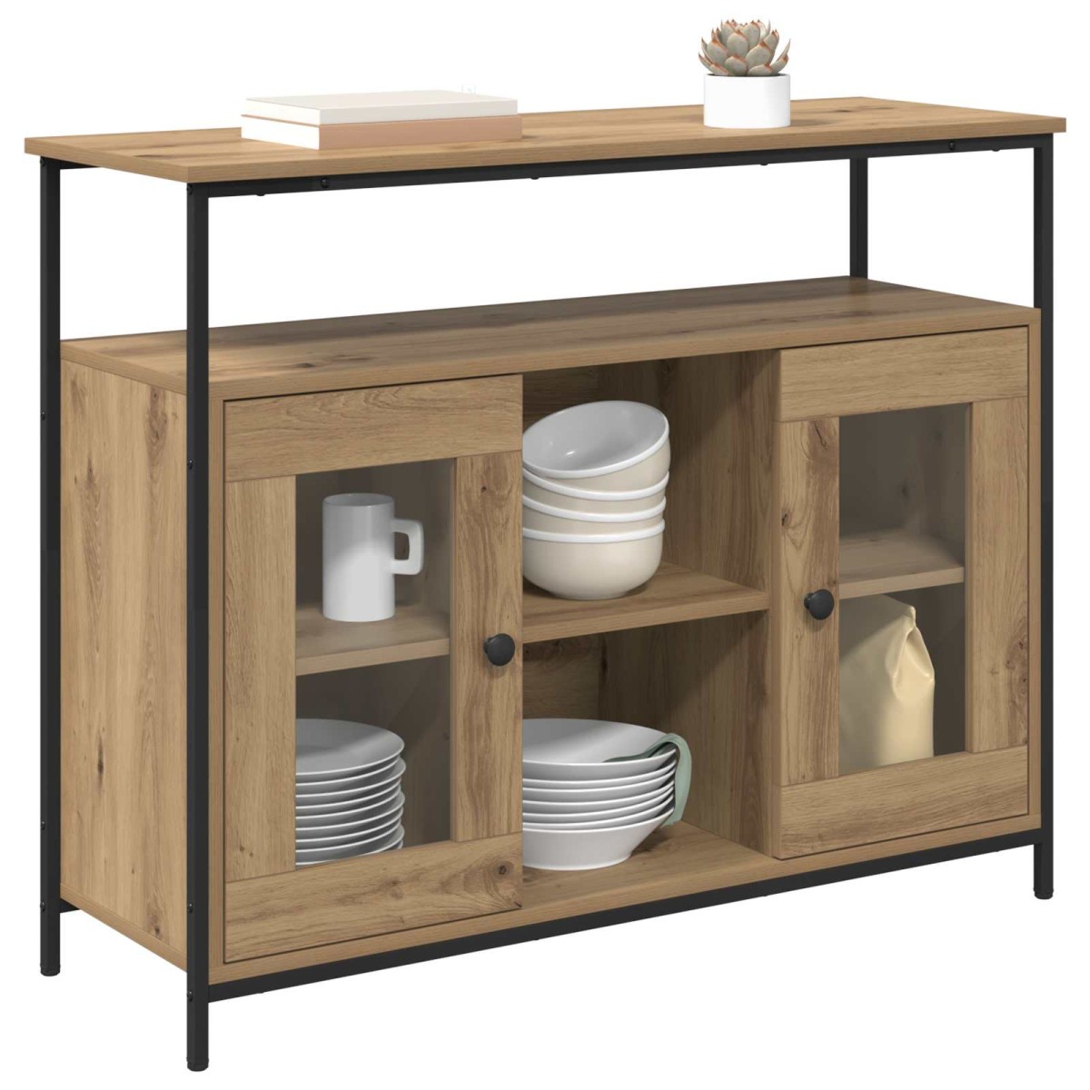 vidaXL Πλαϊνό γραφείο Artisan Oak 100 x 35 x 80 εκ. Επεξεργασμένο Ξύλο