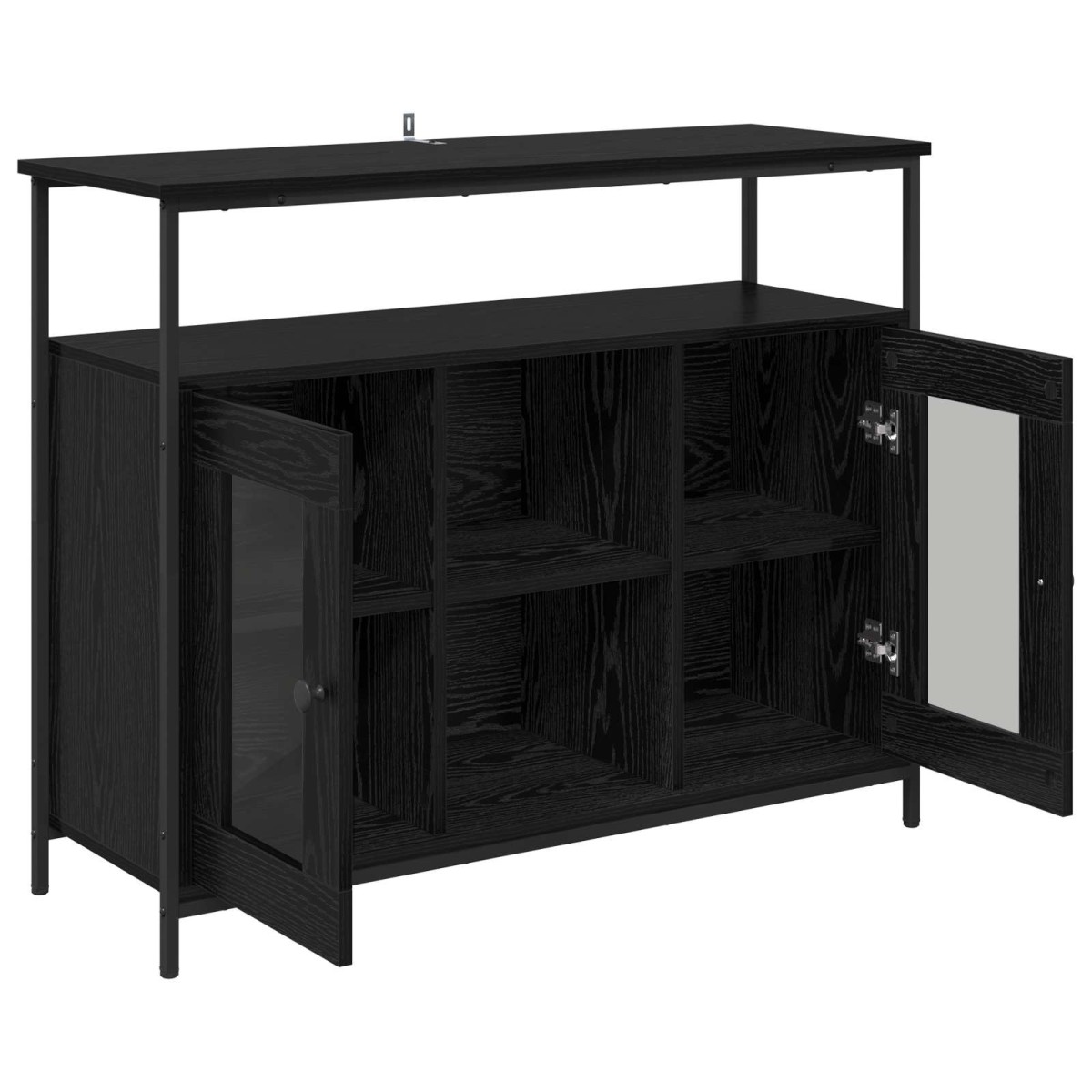 vidaXL Πλαϊνό γραφείο Μαύρη Οξυά 100 x 35 x 80 εκ. Επεξεργασμένο Ξύλο