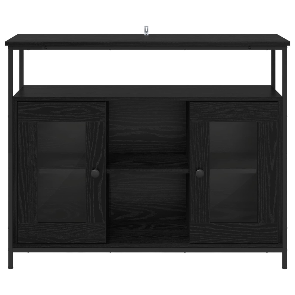 vidaXL Πλαϊνό γραφείο Μαύρη Οξυά 100 x 35 x 80 εκ. Επεξεργασμένο Ξύλο