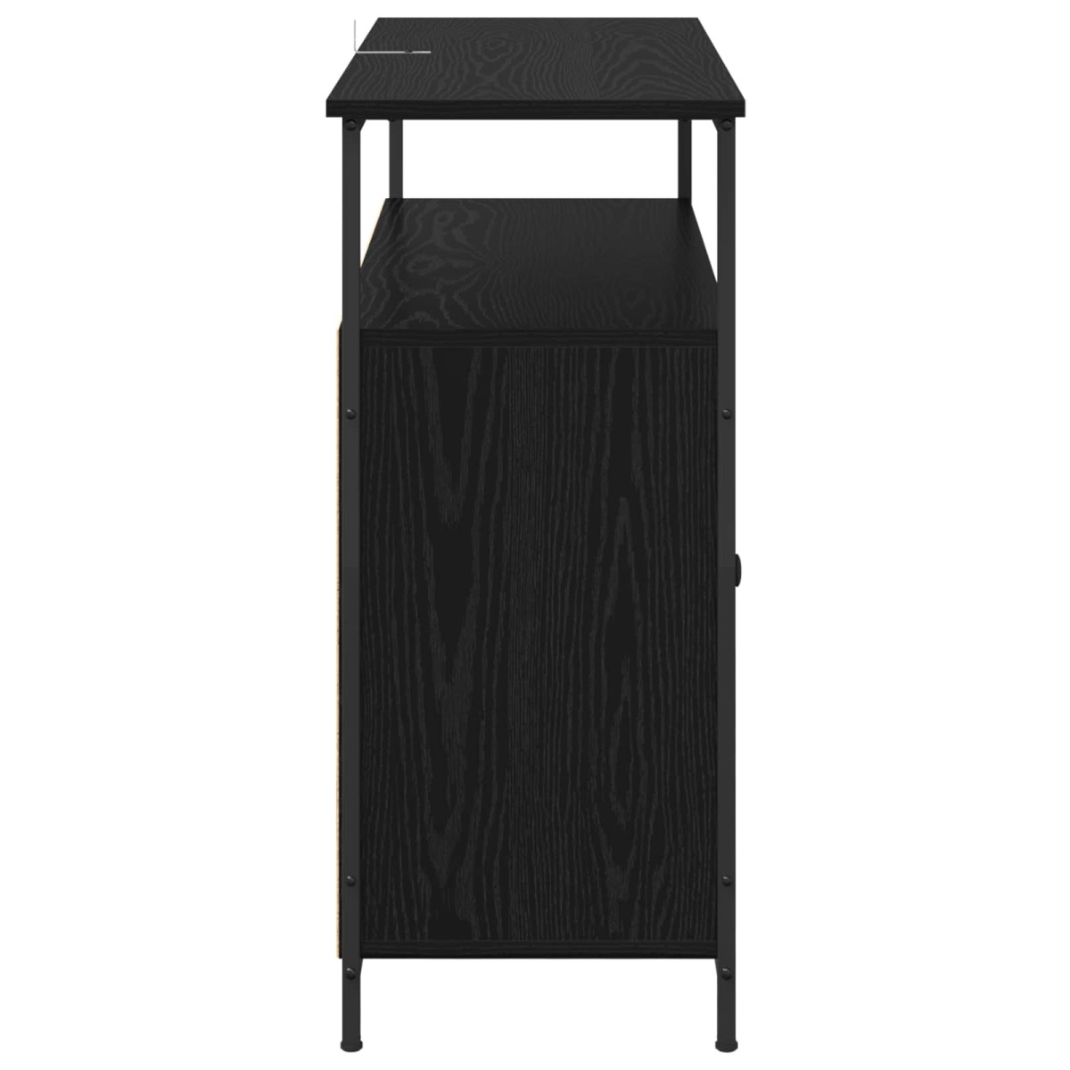 vidaXL Πλαϊνό γραφείο Μαύρη Οξυά 100 x 35 x 80 εκ. Επεξεργασμένο Ξύλο